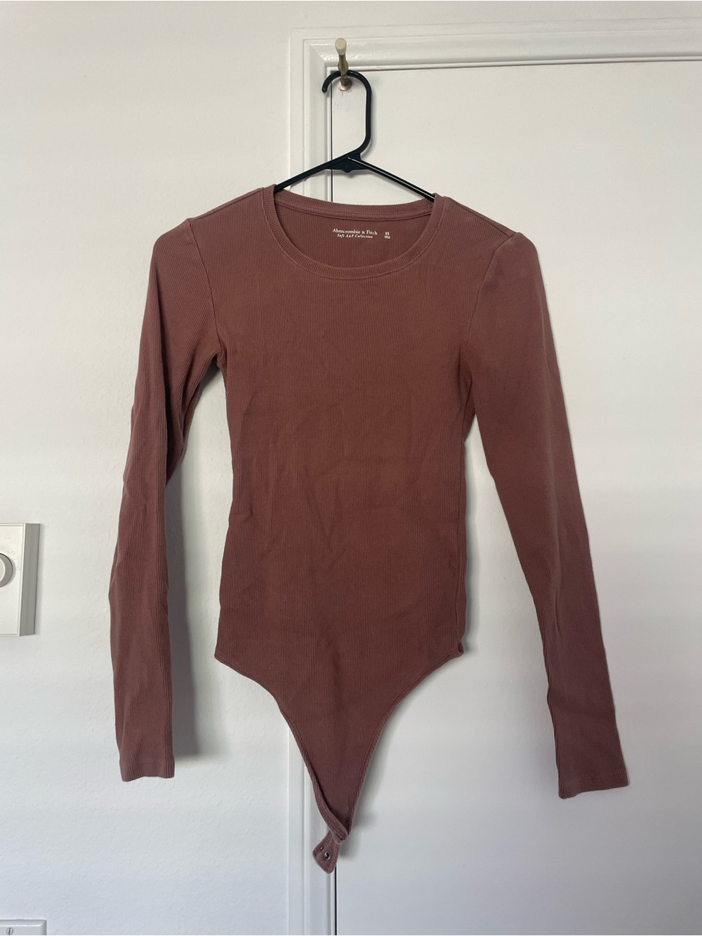 Abercrombie & Fitch Tan Long Sleeve One-Piece Bodysuit